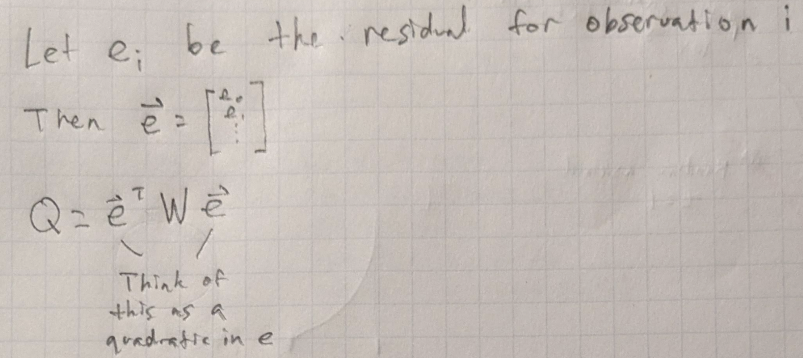 Cost Function Definition Based on Residuals